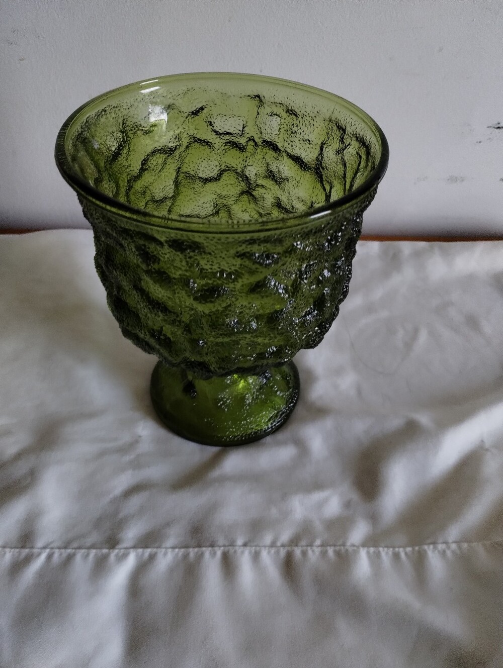 EO Brody AvocadoGreen Textured Glass Pedestal Vase - Home Accents